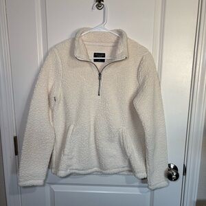Y2K Abercrombie & Fitch Cozy Cream Sherpa Pullover Quarter Zip Up